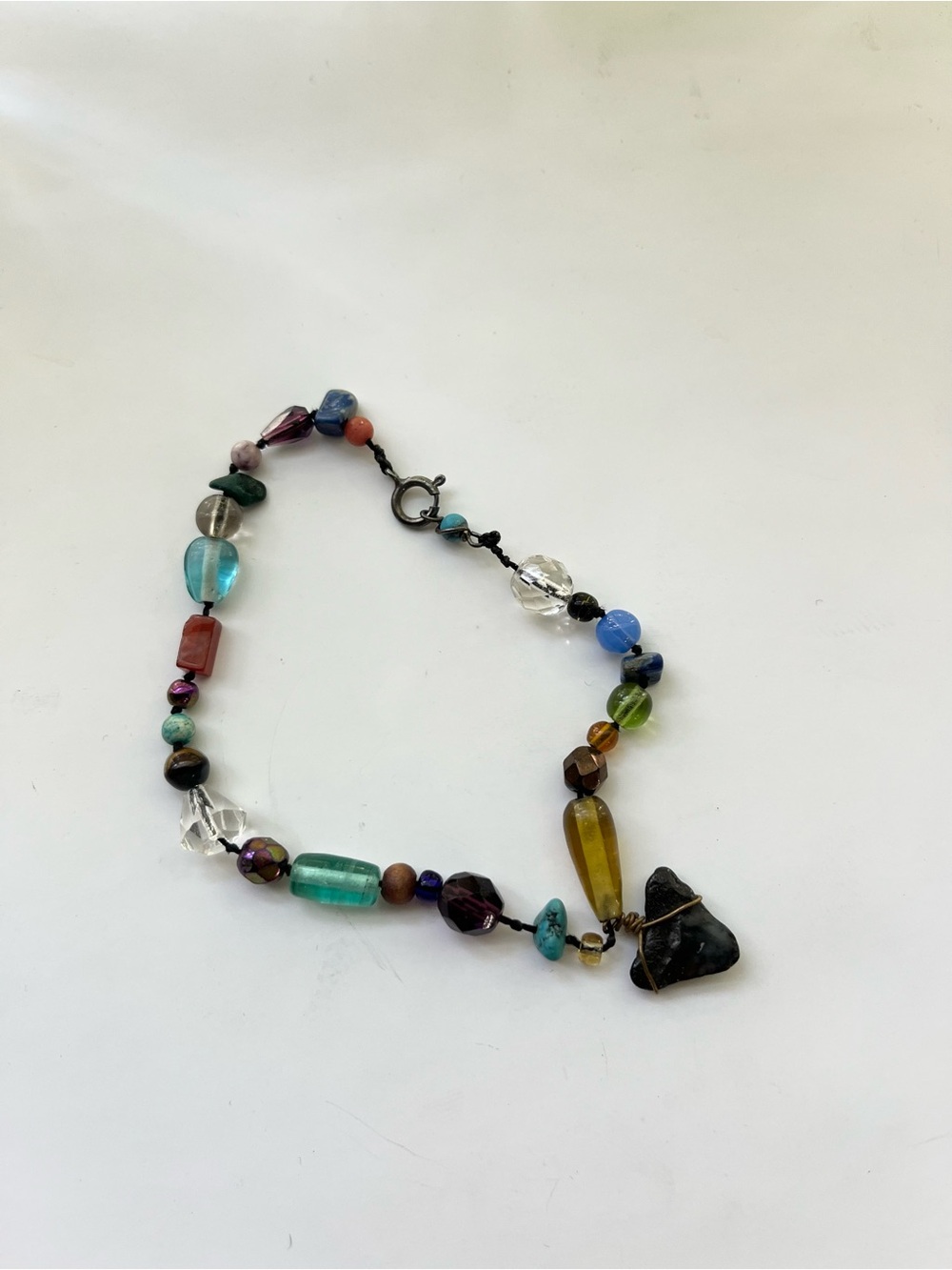 Multicolor Beaded Bracelet with shark tooth pendant